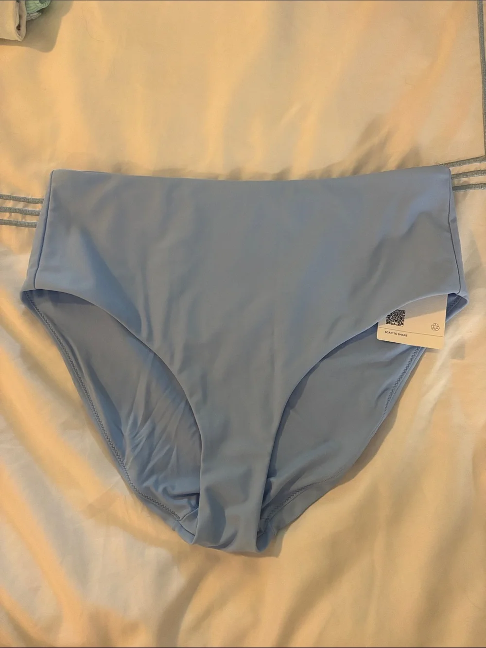 Quince High-Waist Bikini Bottoms in Light Blue